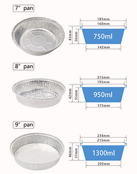 Round foil take-out pan 7 8 9 