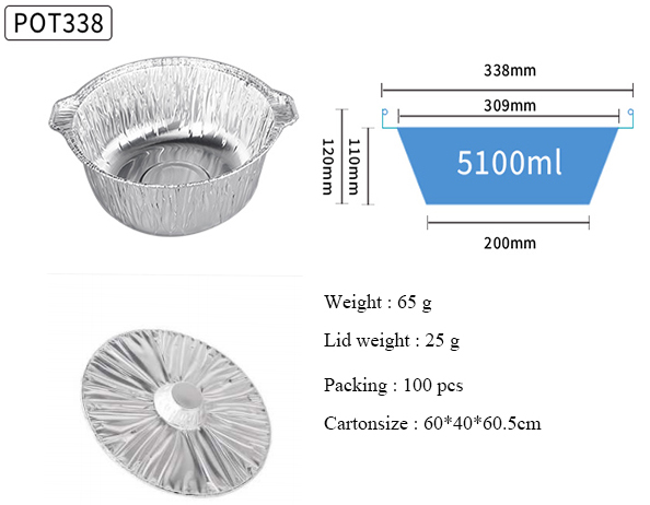 Aluminum foil pots MT-POT338