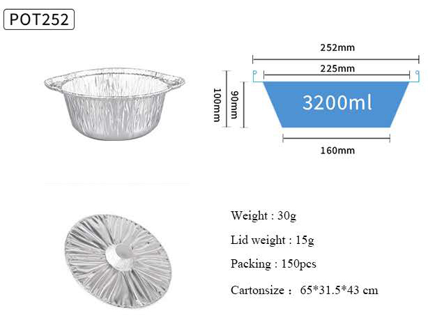 Aluminum foil pots MT-POT252